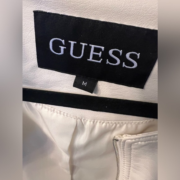 Guess white leather peplum jacket *new w/o tags - Picture 5 of 8